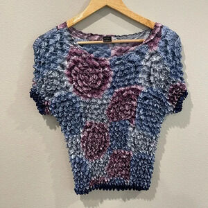 Vintage shrink crinkle magic scarf magic shirt bubble stretch one size